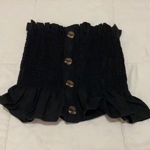 Black runched tube top